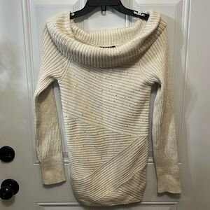 White House Black Market ribbed Wool blend sweater Cowl neck XS